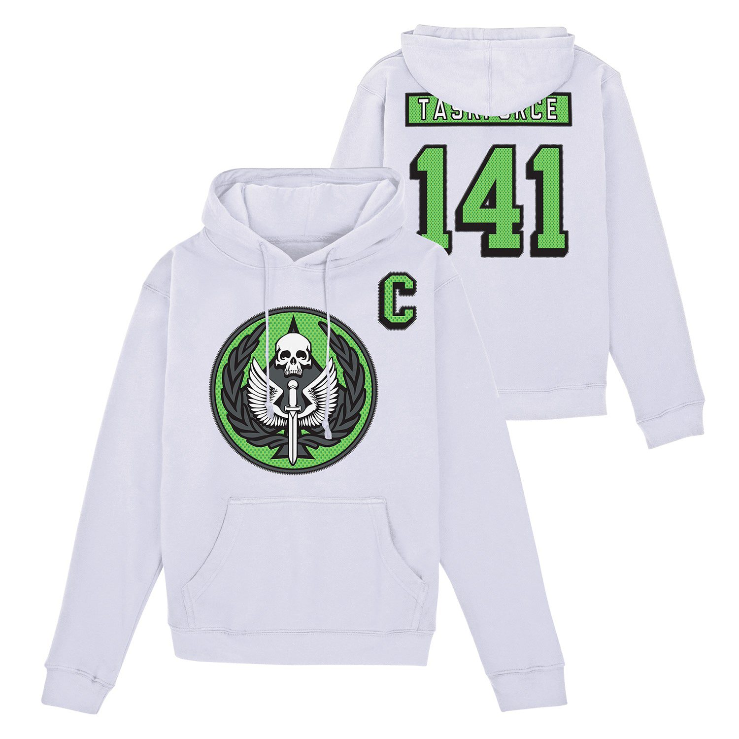 Call Of Duty Hockey Task Force 141 White Unisex Hoodie