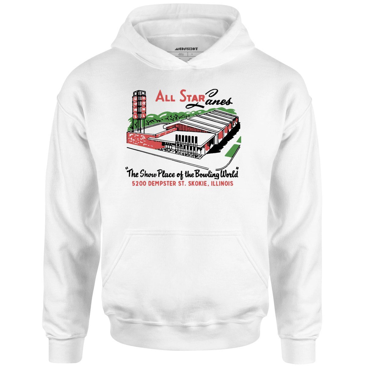 All Star Lanes – St. Skokie, Il – Vintage Bowling Alley – Unisex Hoodie