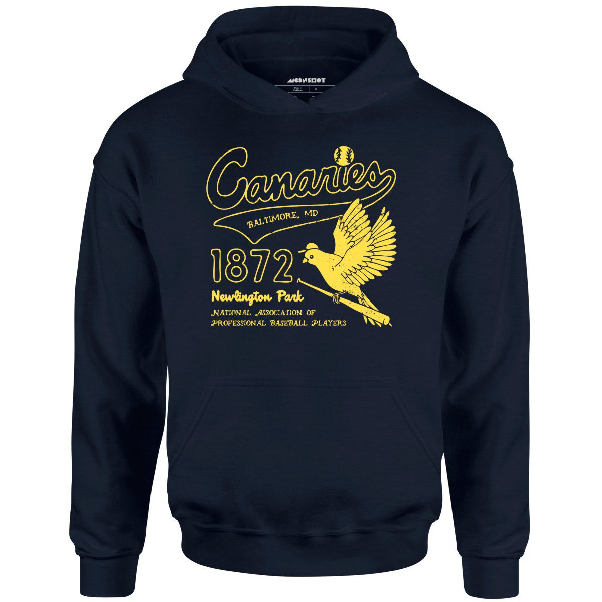 Baltimore Canaries – Maryland – Vintage Defunct Baseball Teams – Unisex Hoodie