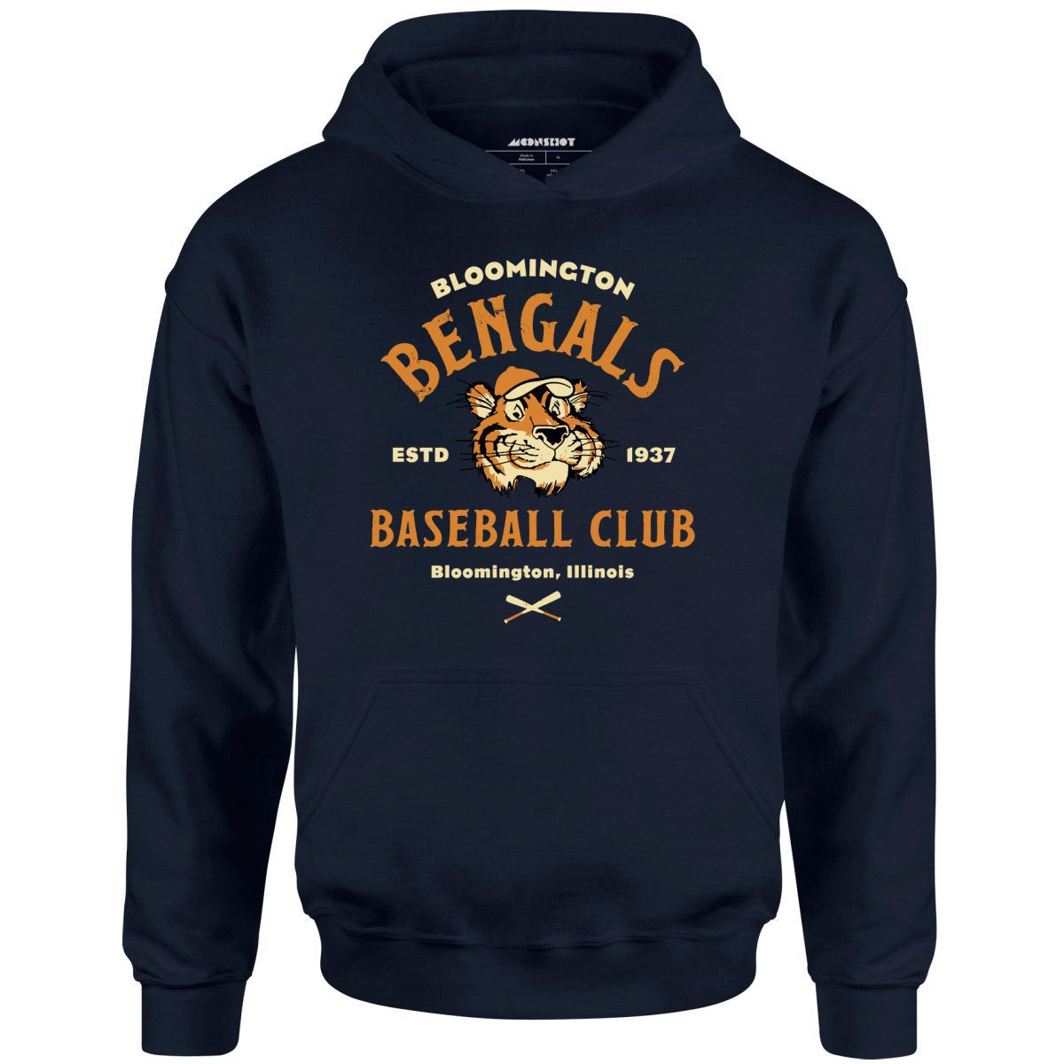 Bloomington Bengals – Illinois – Vintage Defunct Baseball Teams – Unisex Hoodie