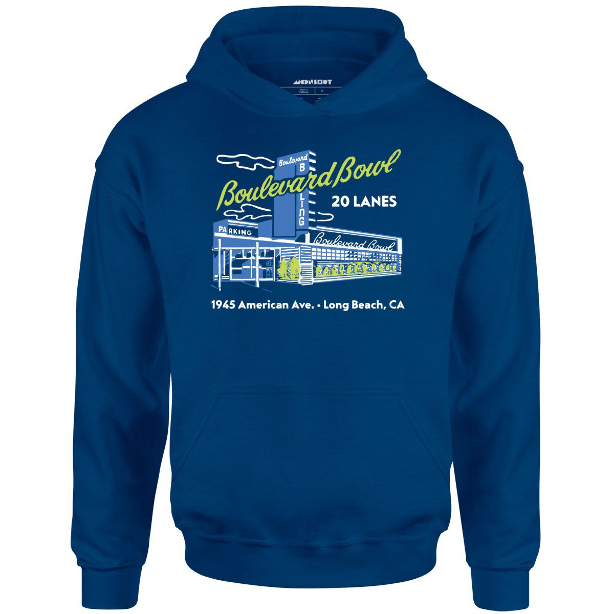 Boulevard Bowl – Long Beach, Ca – Vintage Bowling Alley – Unisex Hoodie