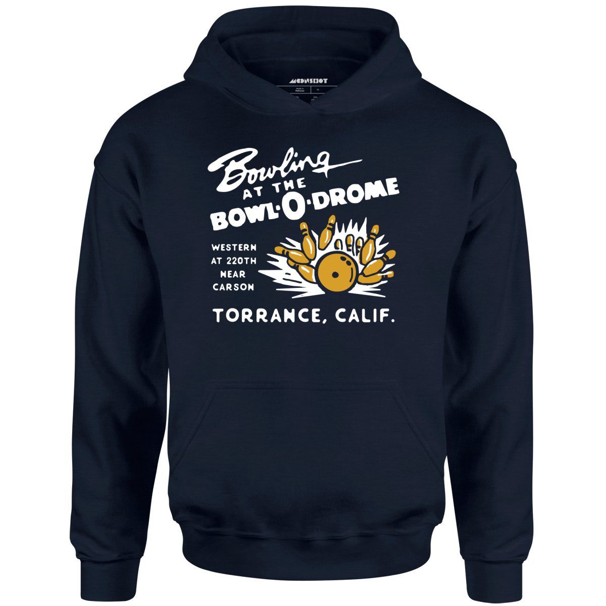 Bowl-O-Drome – Torrance, Ca – Vintage Bowling Alley – Unisex Hoodie