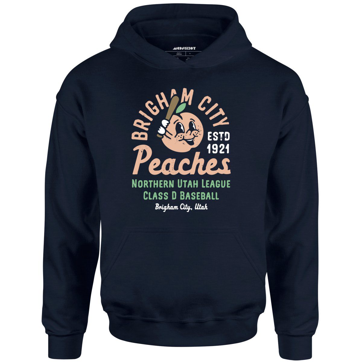 Brigham City Peaches – Utah – Vintage Defunct Baseball Teams – Unisex Hoodie