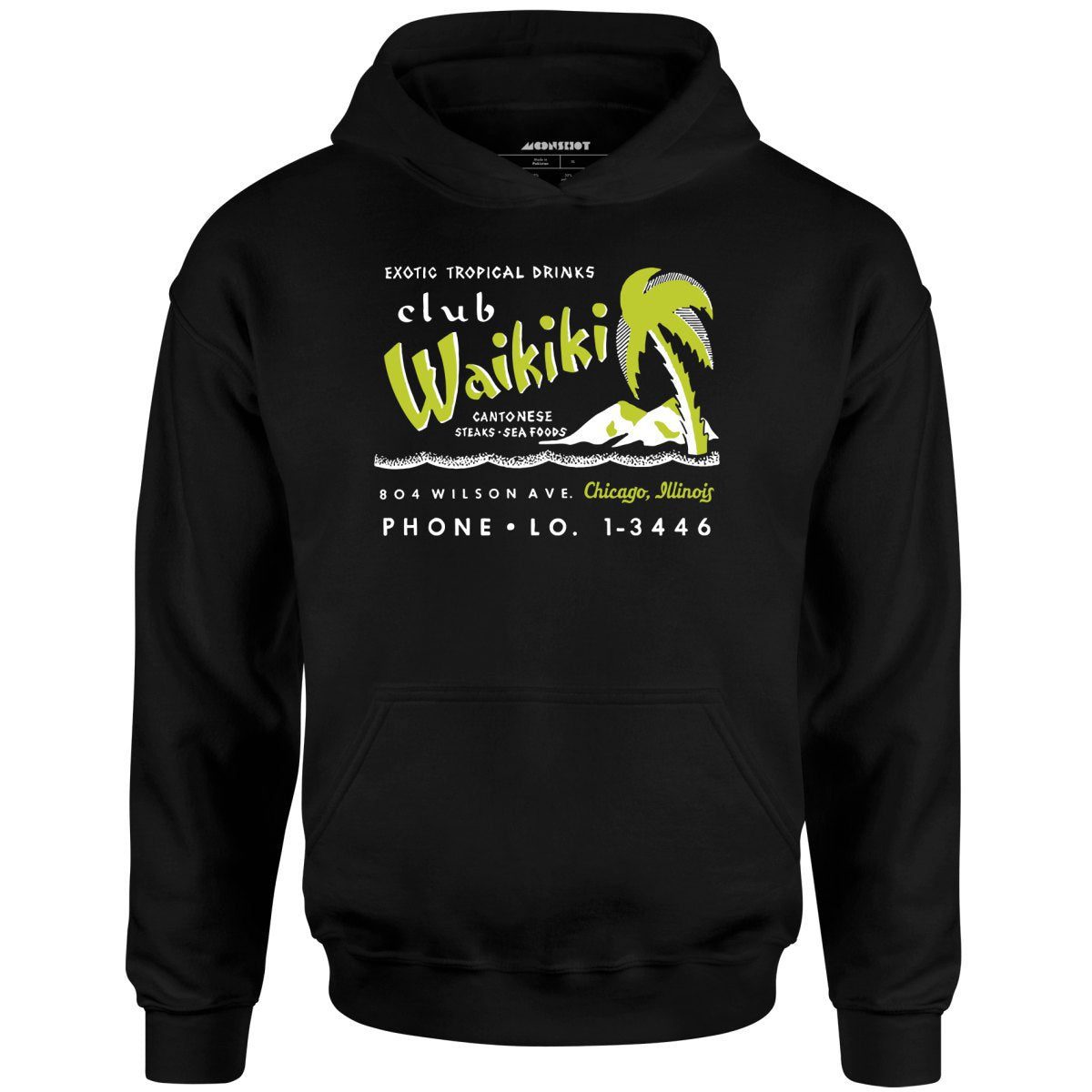 Club Waikiki – Chicago, Il – Vintage Tiki Bar – Unisex Hoodie