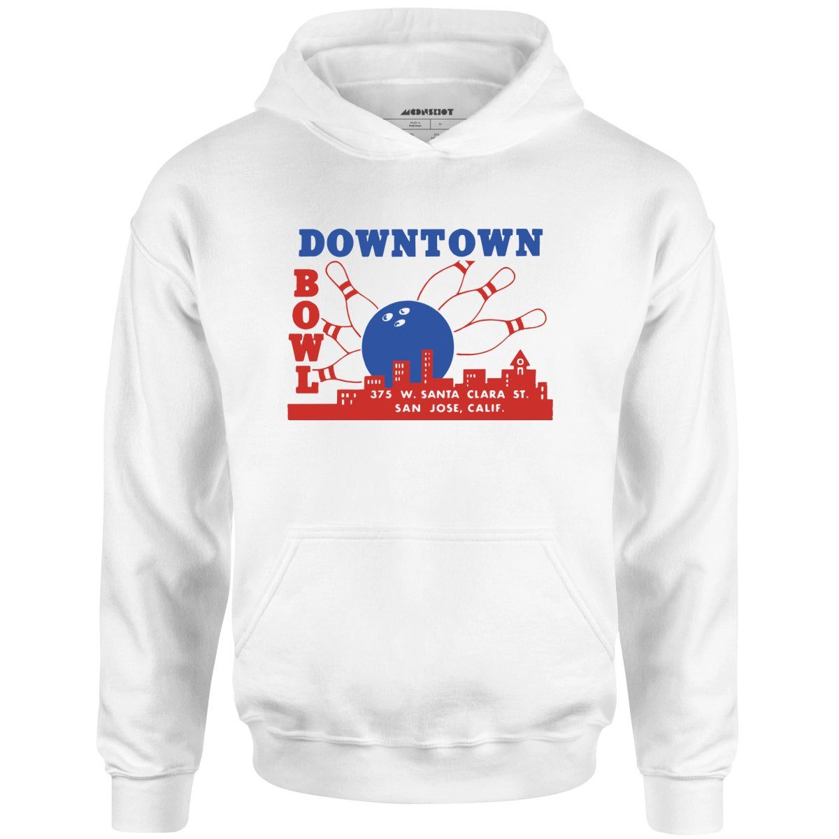 Downtown Bowl – San Jose, Ca – Vintage Bowling Alley – Unisex Hoodie