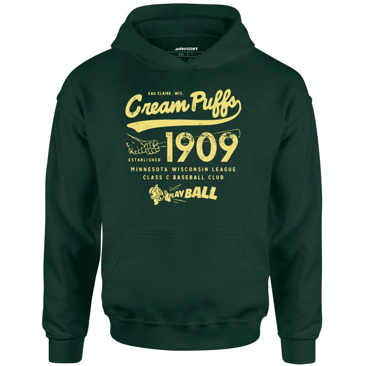 Eau Claire Cream Puffs – Wisconsin – Vintage Defunct Baseball Teams – Unisex Hoodie