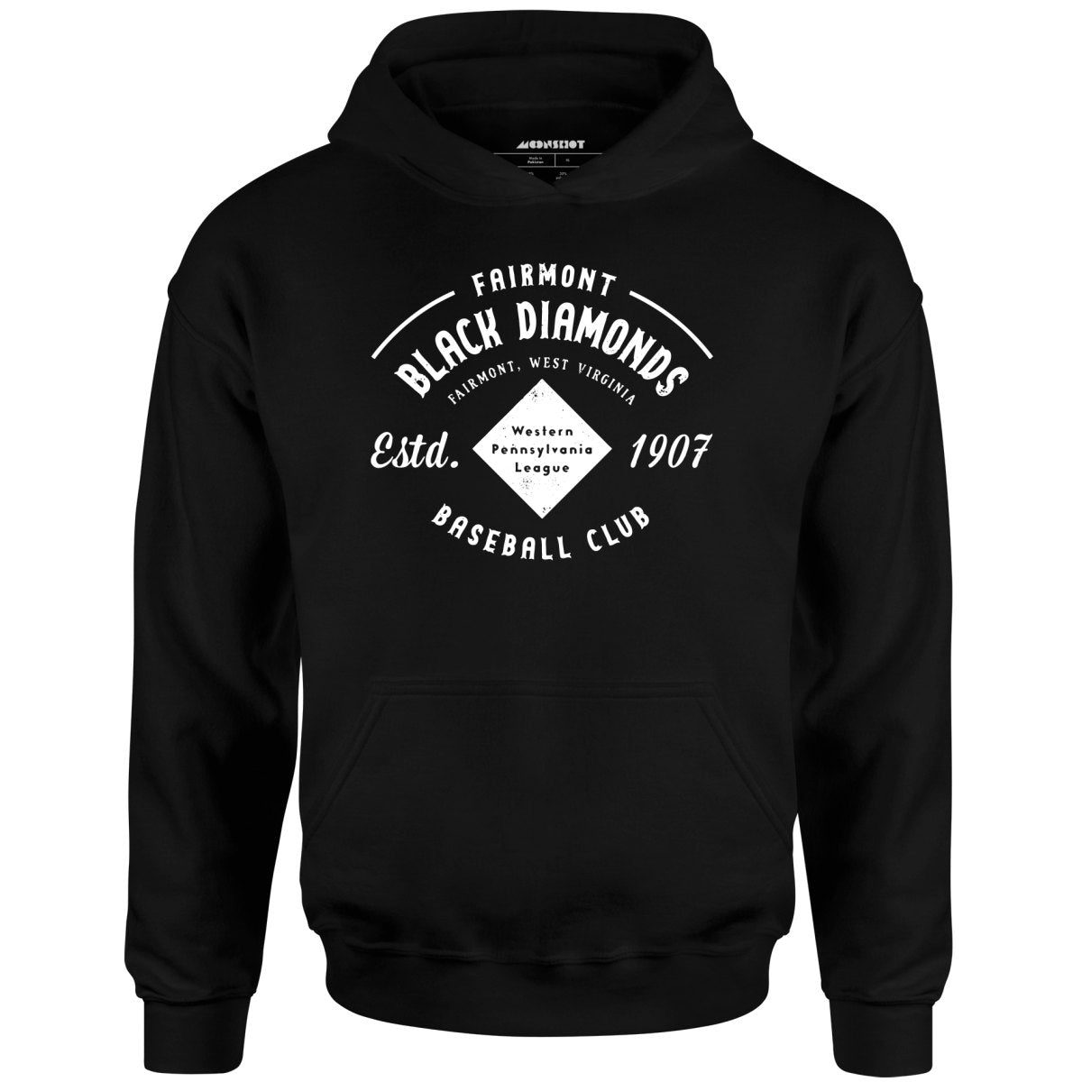 Fairmont Black Diamonds – West Virginia – Vintage Defunct Baseball Teams – Unisex Hoodie