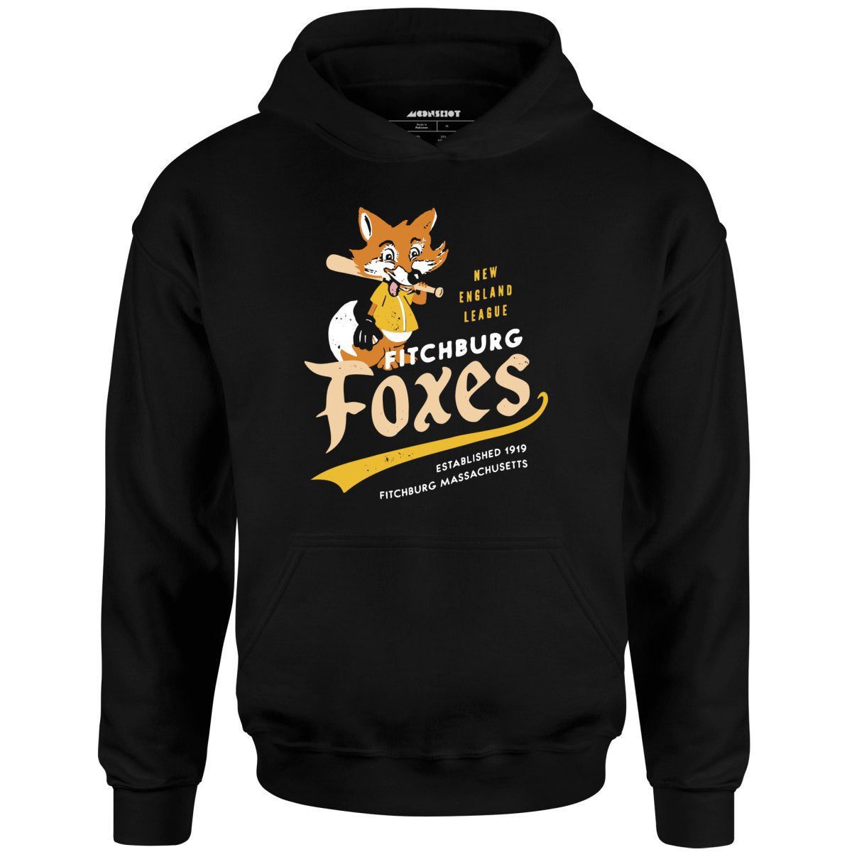 Fitchburg Foxes – Massachusetts – Vintage Defunct Baseball Teams – Unisex Hoodie