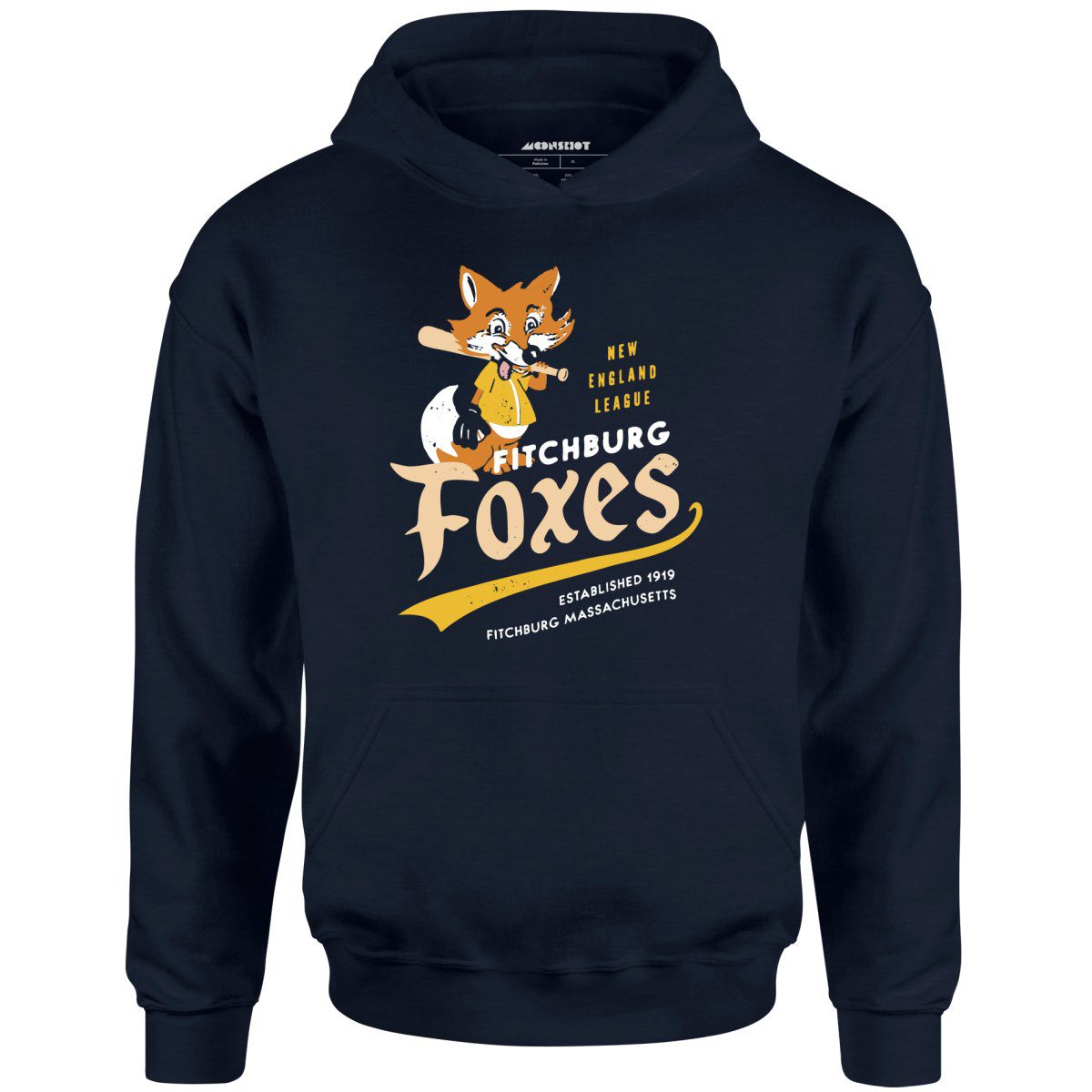 Fitchburg Foxes – Massachusetts – Vintage Defunct Baseball Teams – Unisex Hoodie