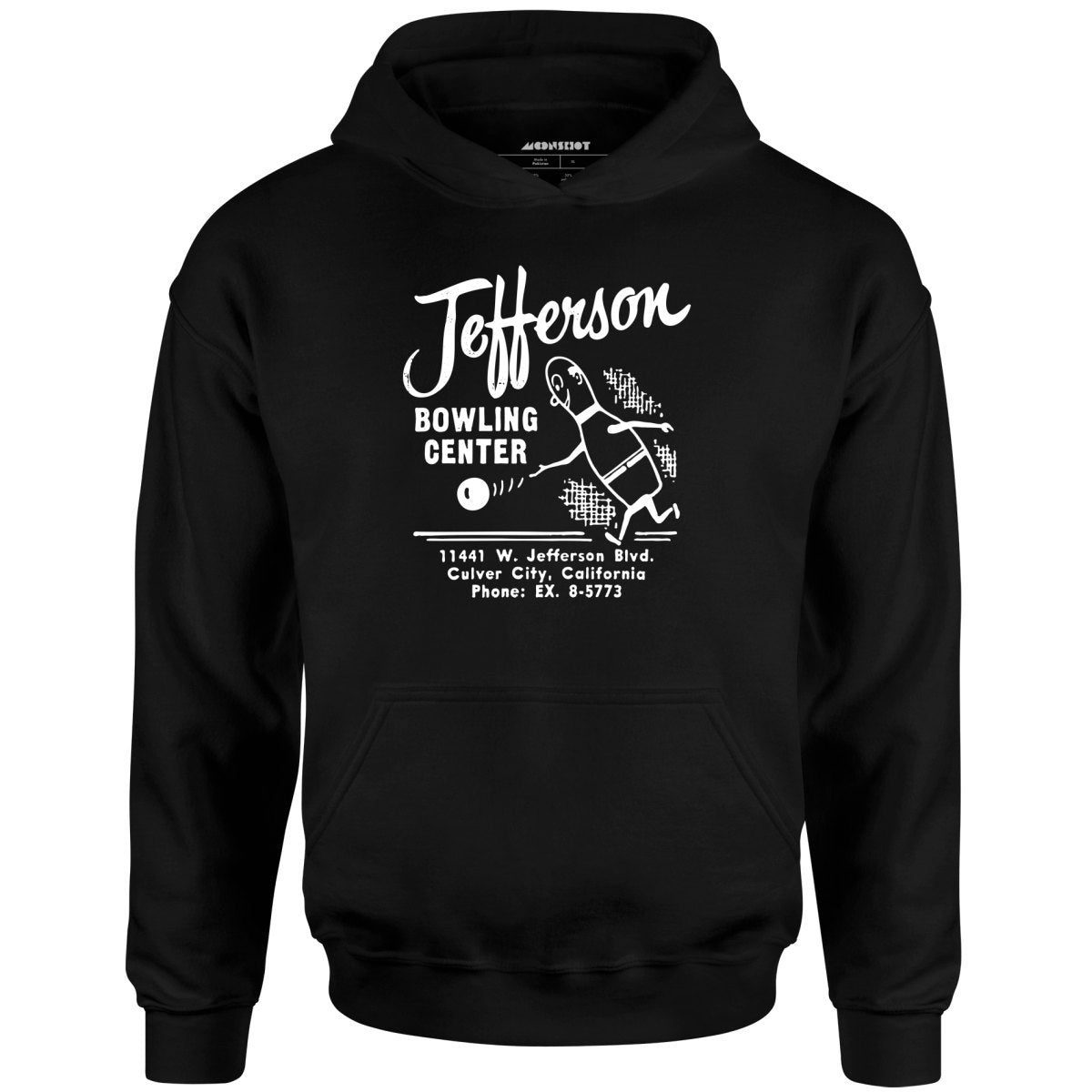 Jefferson Bowling Center – Culver City, Ca – Vintage Bowling Alley – Unisex Hoodie