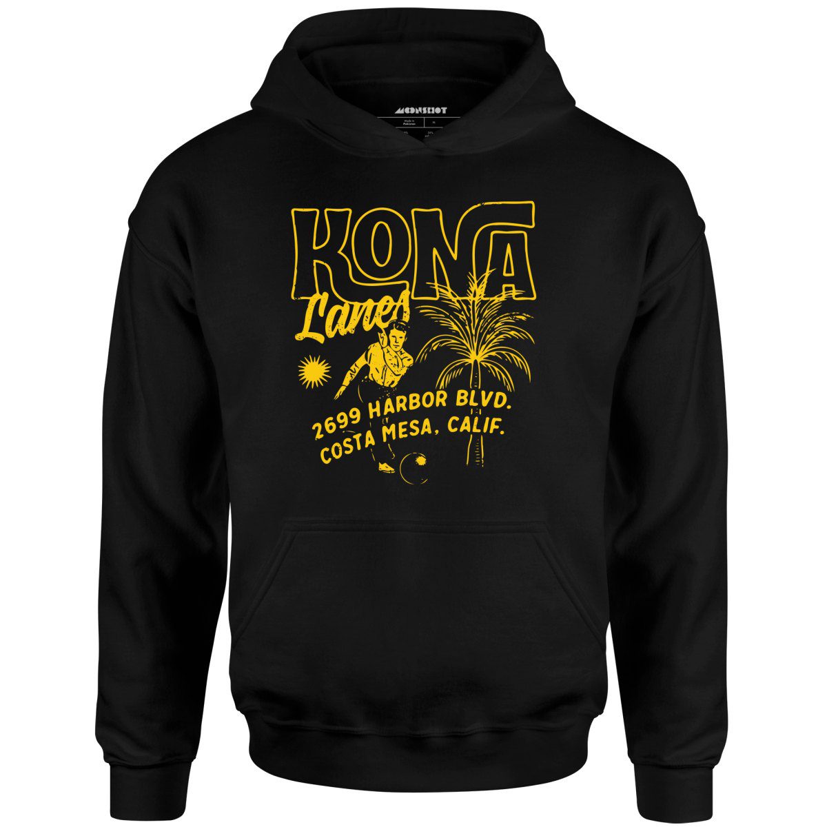 Kona Lanes V3 – Costa Mesa, Ca – Vintage Bowling Alley – Unisex Hoodie