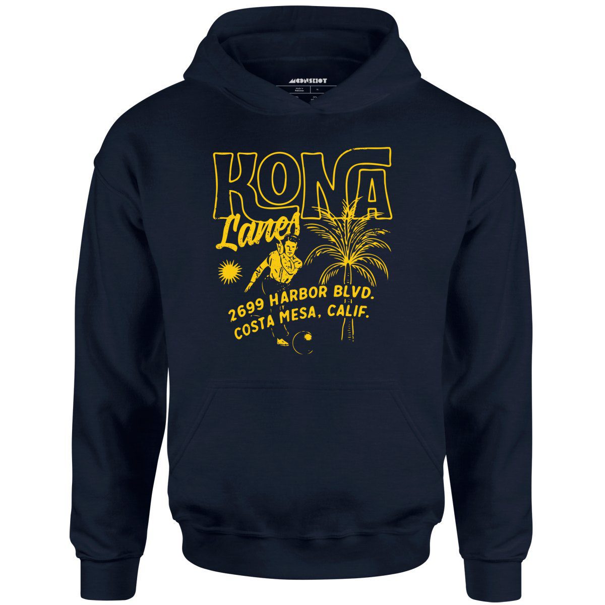 Kona Lanes V3 – Costa Mesa, Ca – Vintage Bowling Alley – Unisex Hoodie