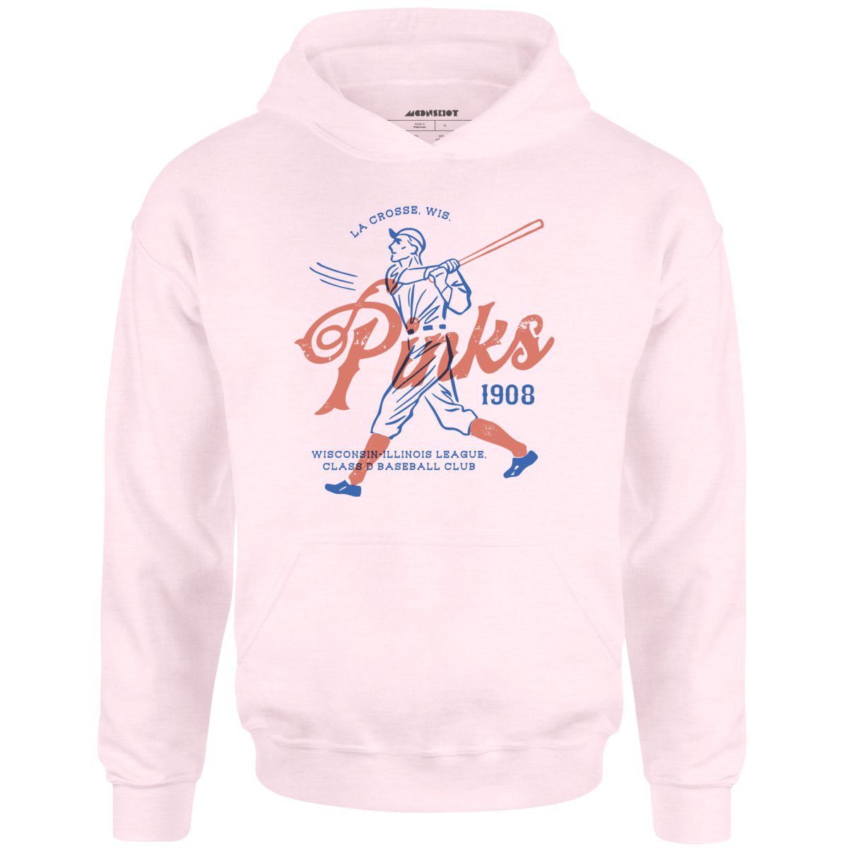 La Crosse Pinks – Wisconsin – Vintage Defunct Baseball Teams – Unisex Hoodie