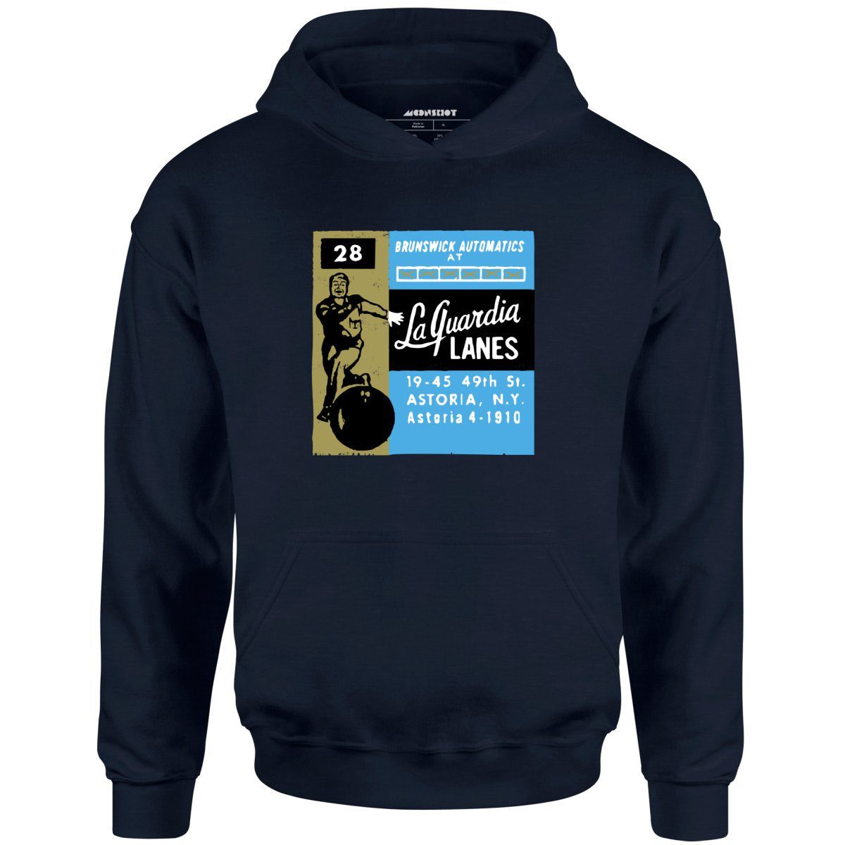 La Guardia Lanes – Astoria, Ny – Vintage Bowling Alley – Unisex Hoodie