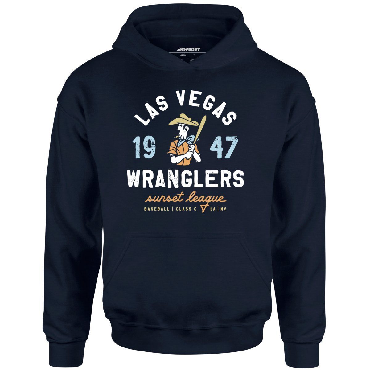 Las Vegas Wranglers – Nevada – Vintage Defunct Baseball Teams – Unisex Hoodie