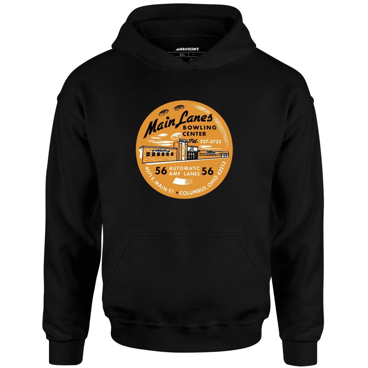 Main Lanes – Columbus Ohio – Vintage Bowling Alley – Unisex Hoodie