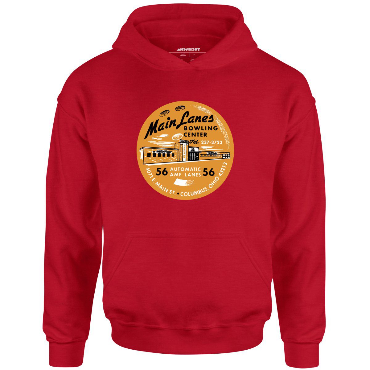 Main Lanes – Columbus Ohio – Vintage Bowling Alley – Unisex Hoodie