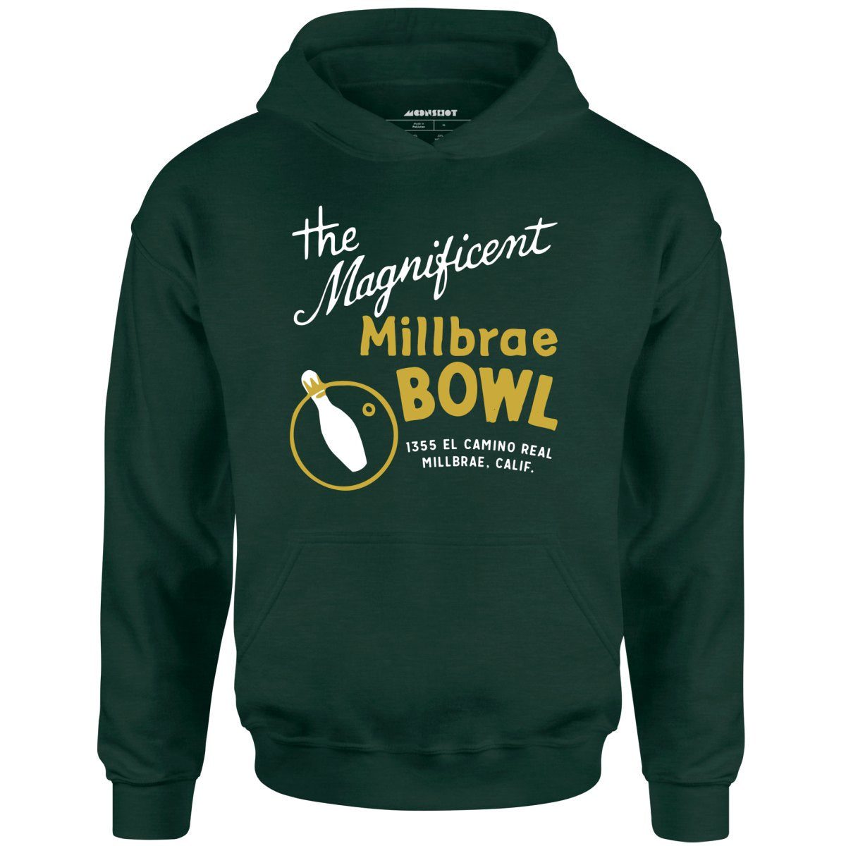 Millbrae Bowl – Millbrae, Ca – Vintage Bowling Alley – Unisex Hoodie