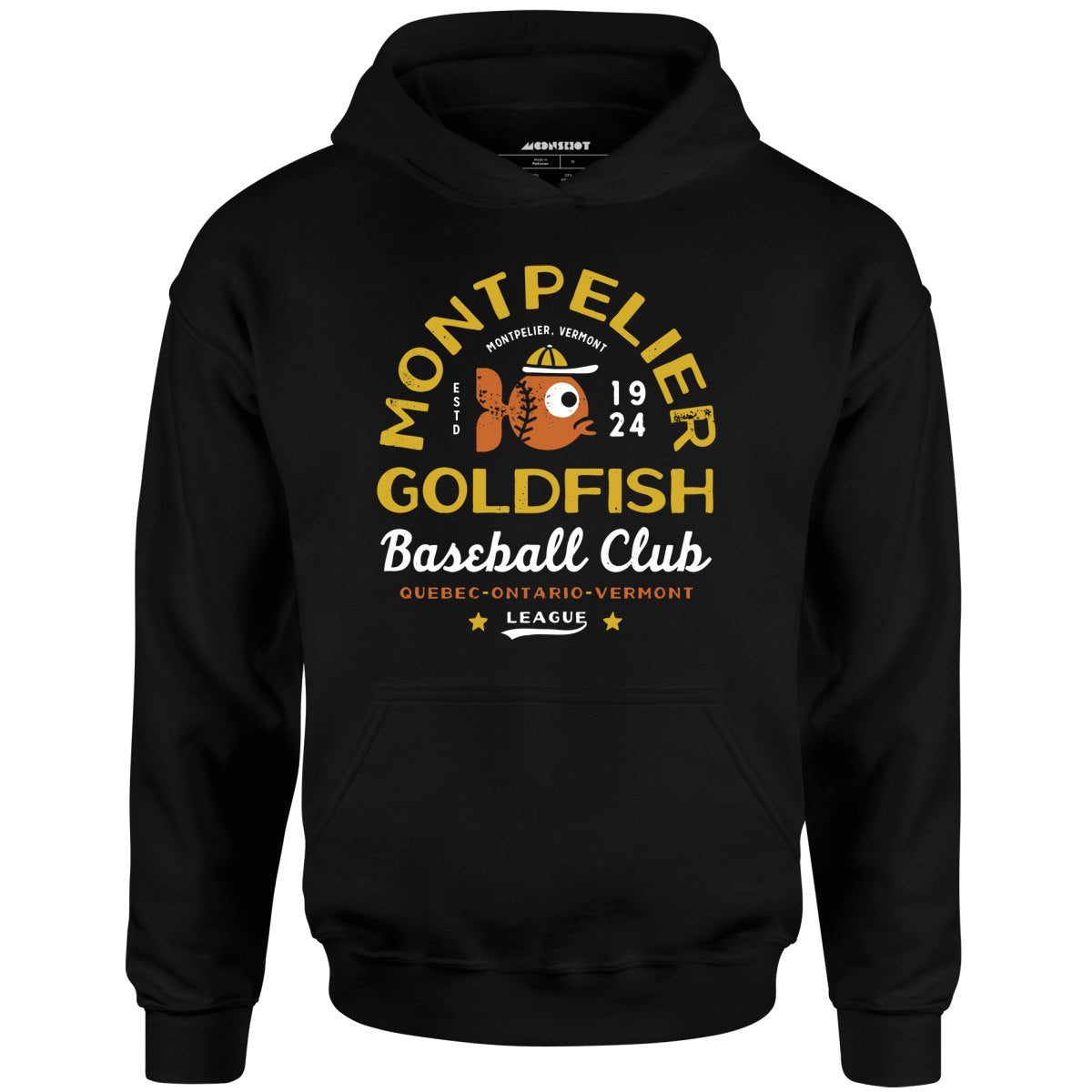 Montpelier Goldfish – Vermont – Vintage Defunct Baseball Teams – Unisex Hoodie