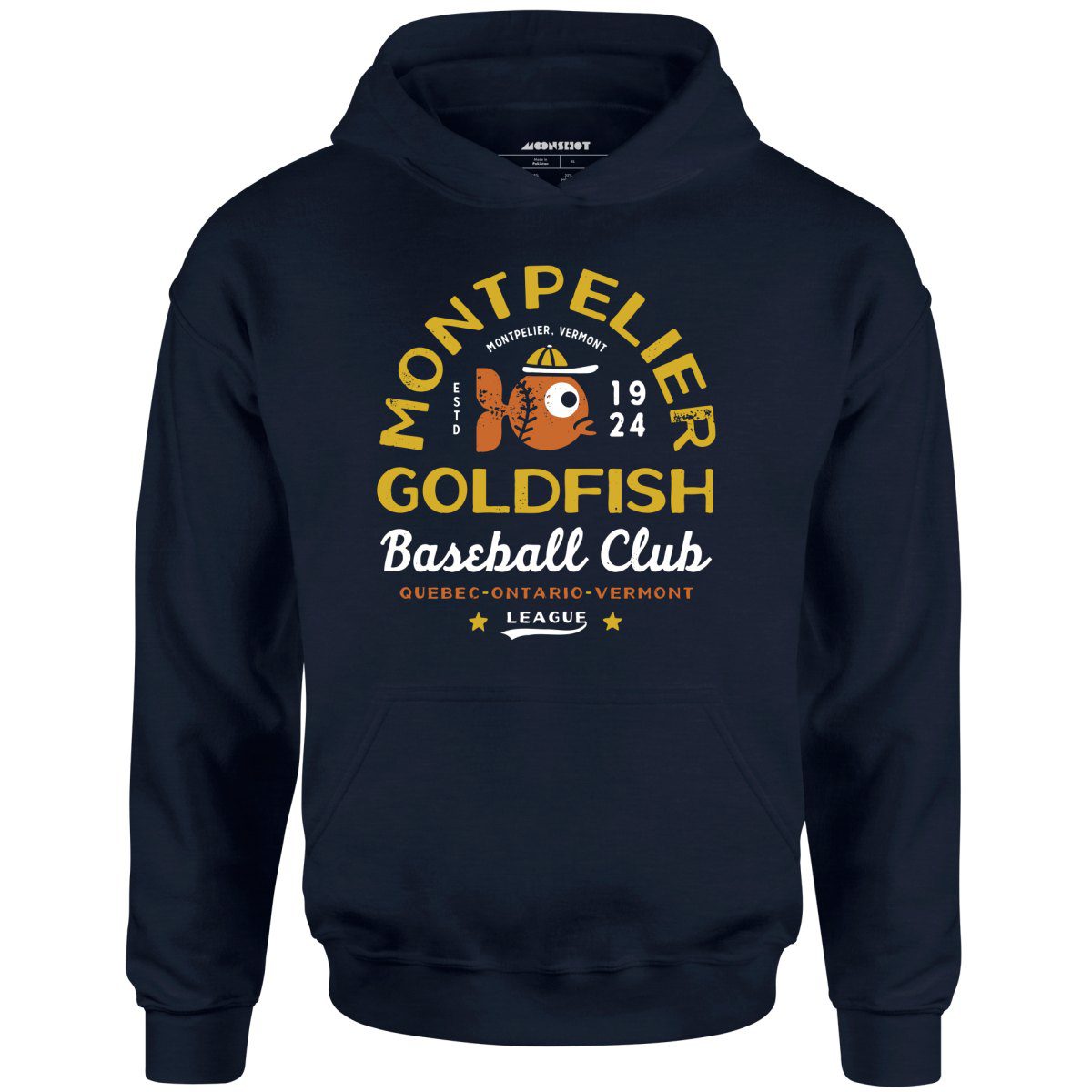 Montpelier Goldfish – Vermont – Vintage Defunct Baseball Teams – Unisex Hoodie