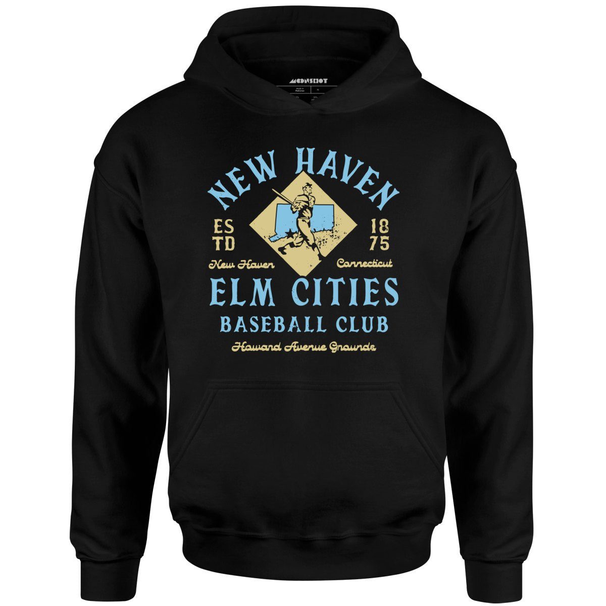 New Haven Elm Cities – Connecticut – Vintage Defunct Baseball Teams – Unisex Hoodie