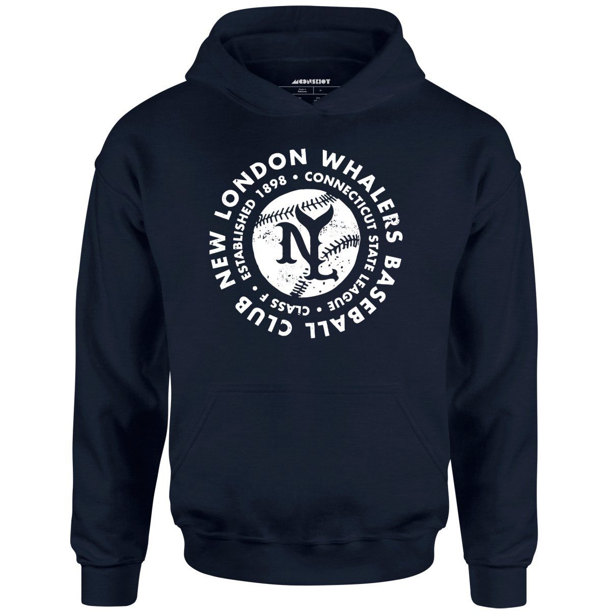 New London Whalers – Connecticut – Vintage Defunct Baseball Teams – Unisex Hoodie