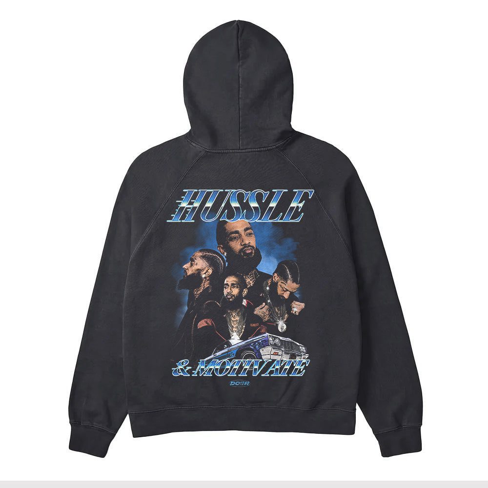 Hussle & Motivate Black Unisex Hoodie