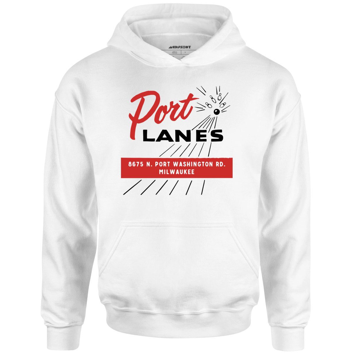 Port Lanes – Milwaukee, Wi – Vintage Bowling Alley – Unisex Hoodie