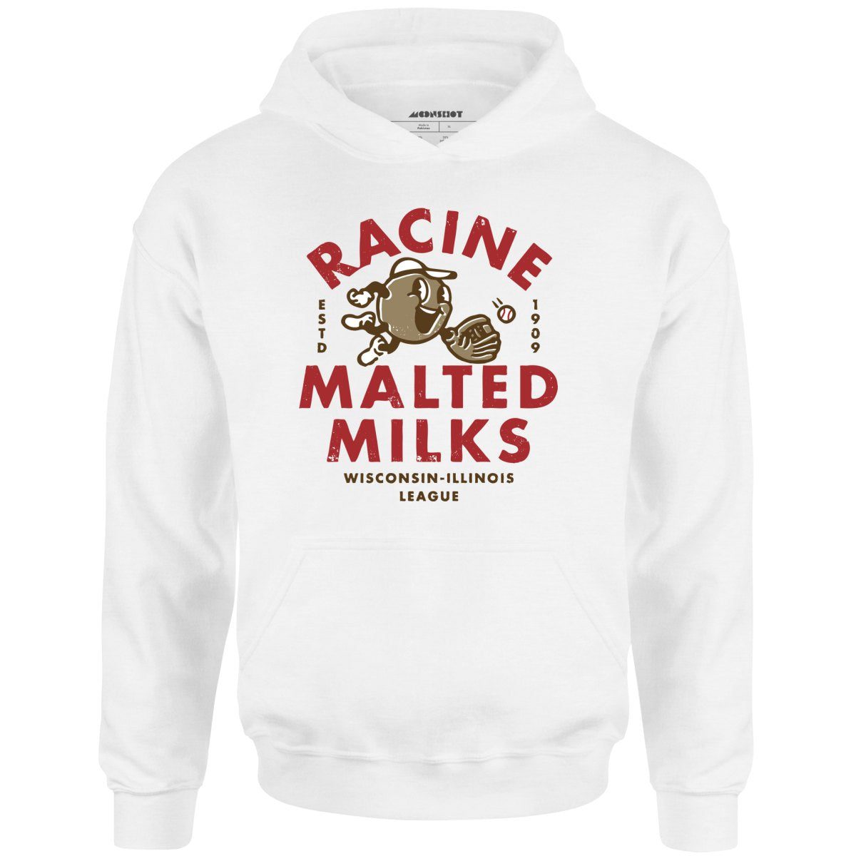 Racine Malted Milks- Wisconsin – Vintage Defunct Baseball Teams – Unisex Hoodie