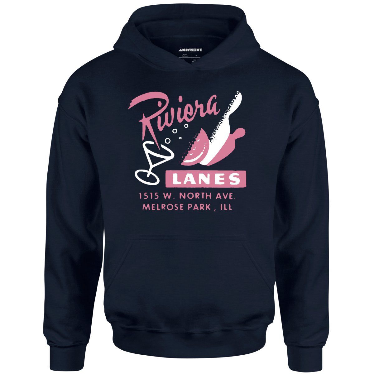 Riviera Lanes – Melrose Park, Il – Vintage Bowling Alley – Unisex Hoodie