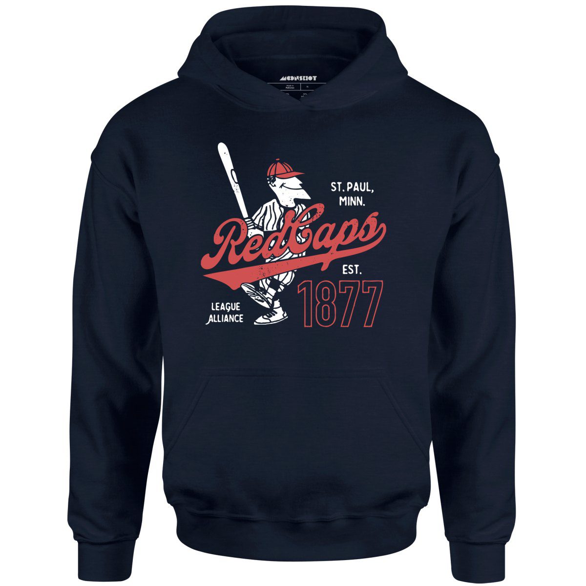 Saint Paul Red Caps – Minnesota – Vintage Defunct Baseball Teams – Unisex Hoodie