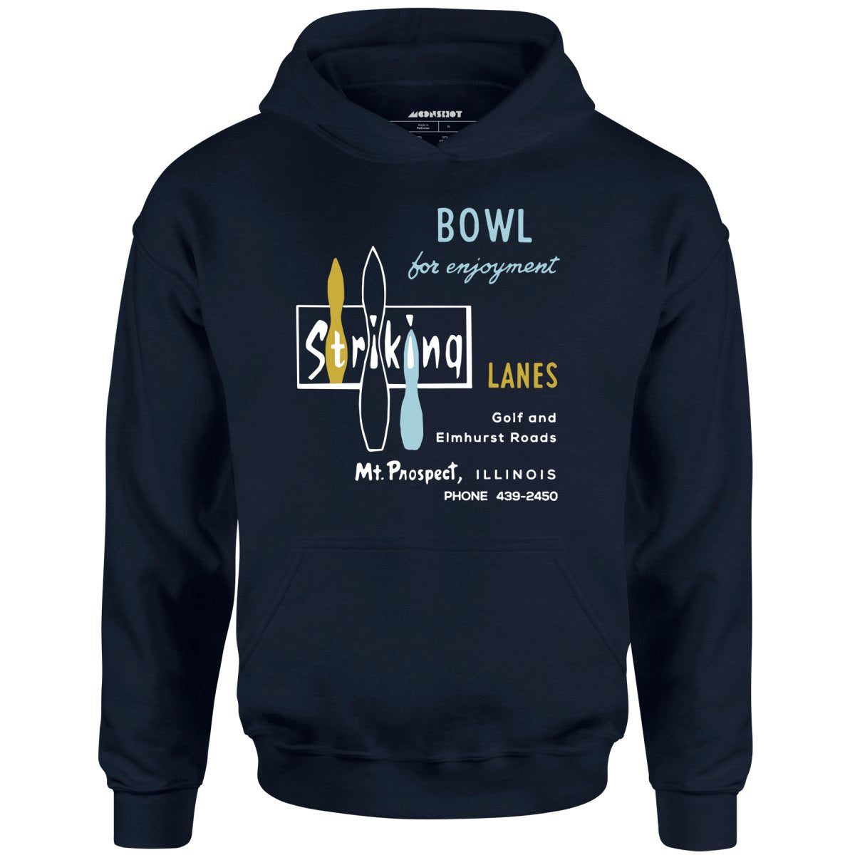 Striking Lanes – Mt. Prospect, Il – Vintage Bowling Alley – Unisex Hoodie