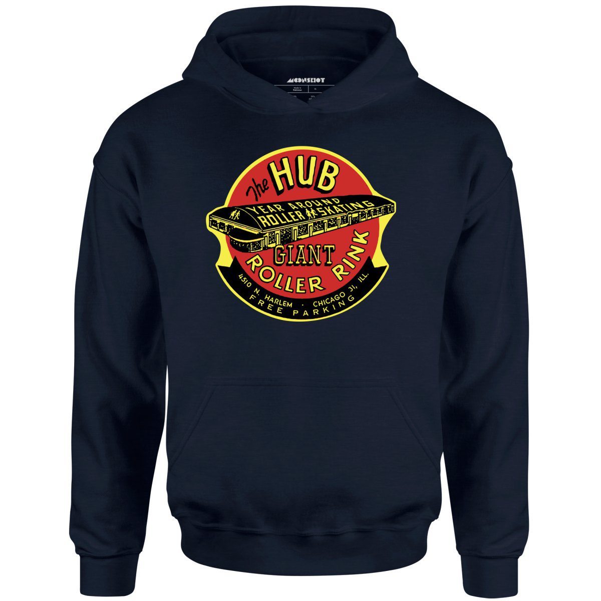 The Hub Roller Rink – Chicago, Illinois – Vintage Roller Rink – Unisex Hoodie