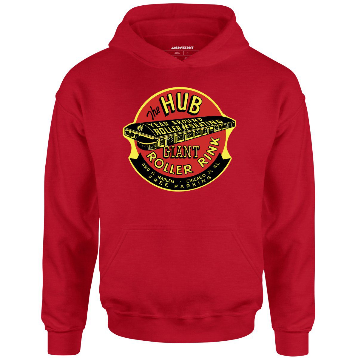 The Hub Roller Rink – Chicago, Illinois – Vintage Roller Rink – Unisex Hoodie