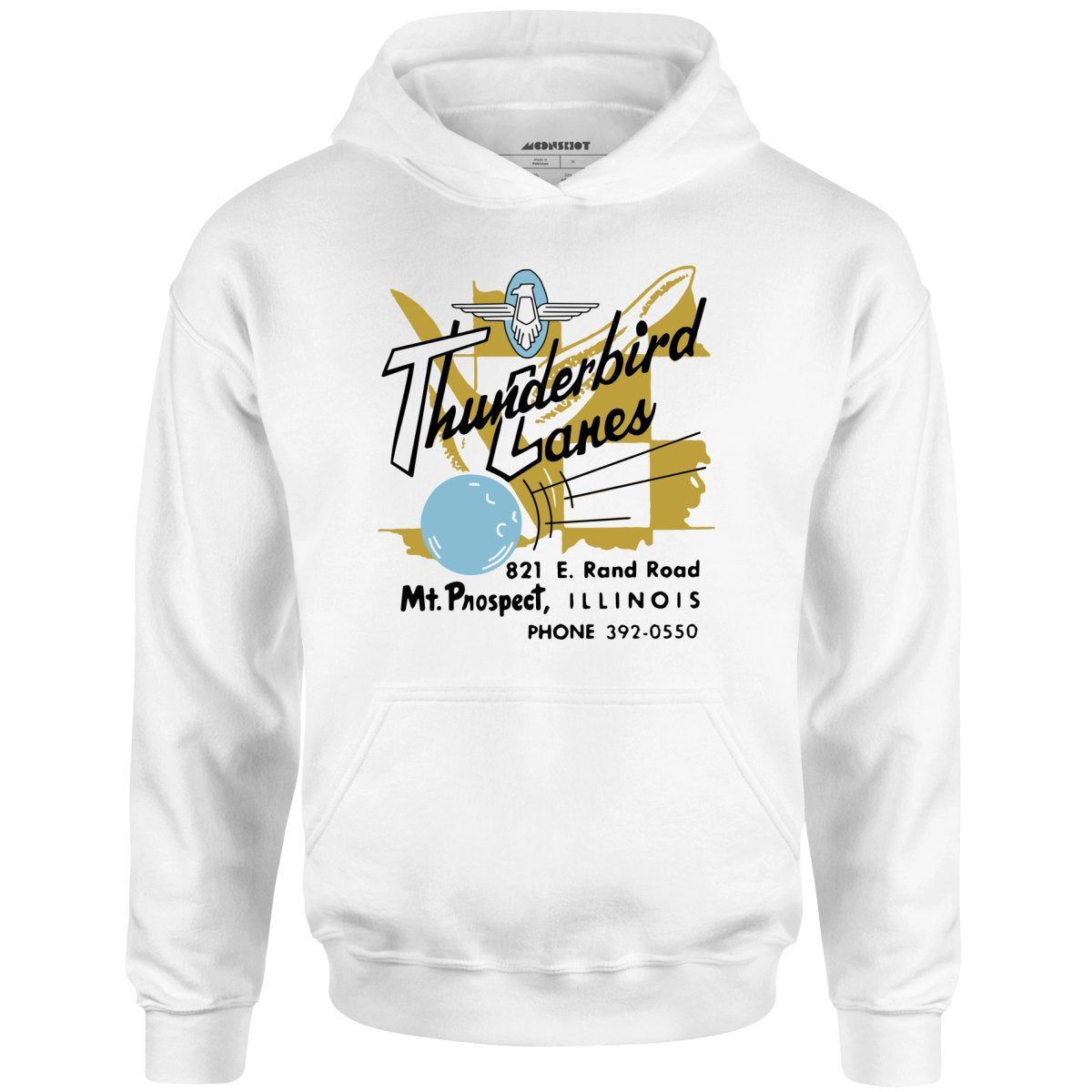 Thunderbird Lanes – Mt. Prospect, Il – Vintage Bowling Alley – Unisex Hoodie