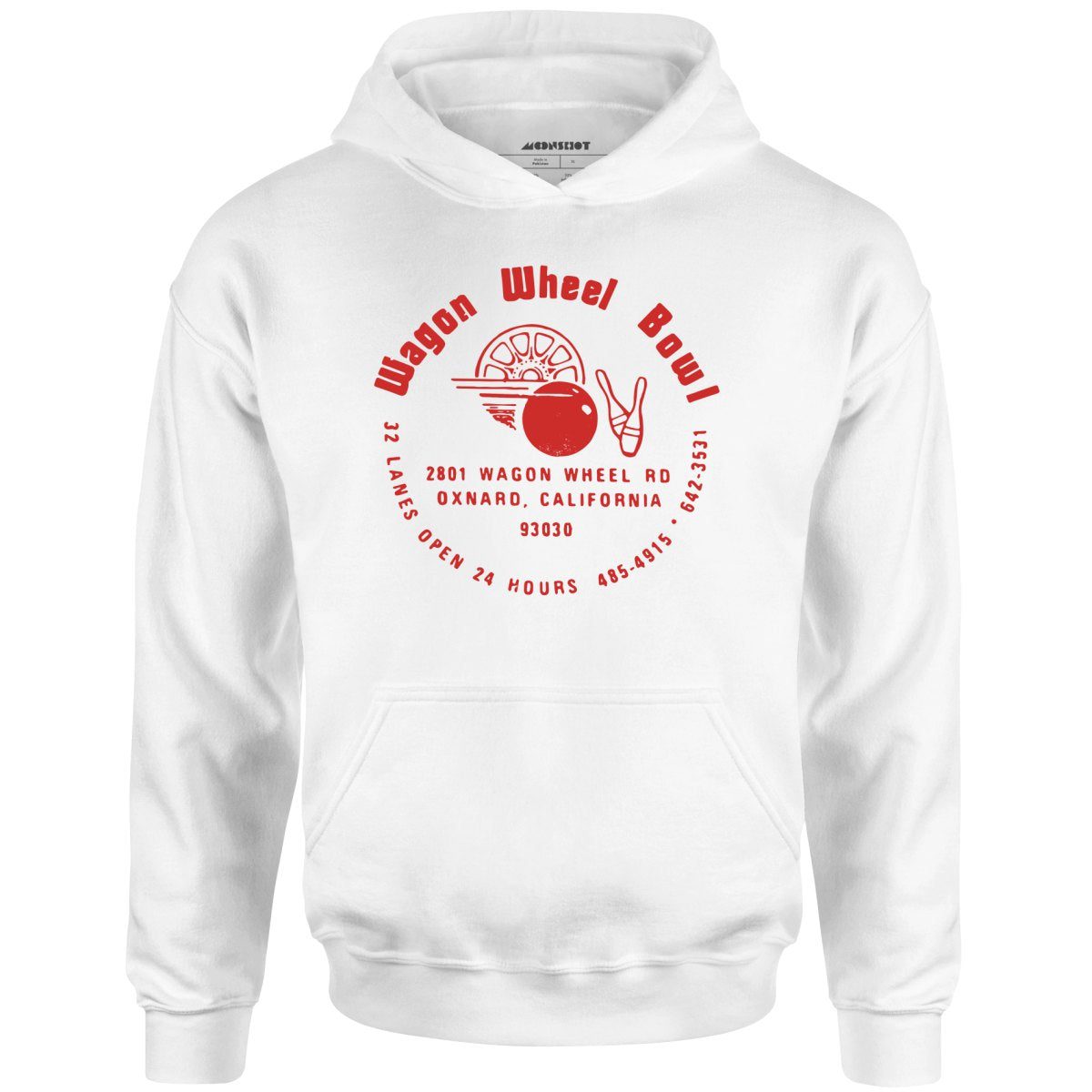 Wagon Wheel Bowl – Oxnard, Ca – Vintage Bowling Alley – Unisex Hoodie