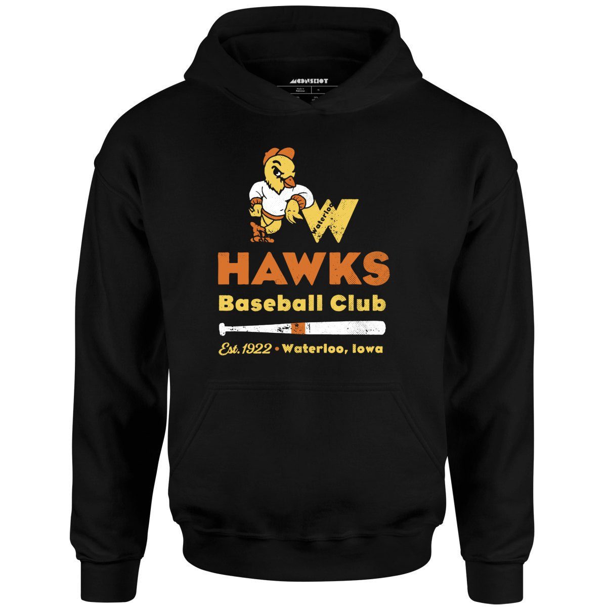 Waterloo Hawks – Iowa – Vintage Defunct Baseball Teams – Unisex Hoodie